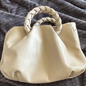 Chic Cream Braided Handle Bag